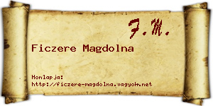 Ficzere Magdolna névjegykártya