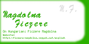 magdolna ficzere business card